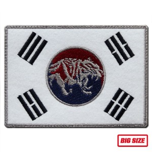 슈퍼빅태극기(120x85)_707 백호_Super BIg Korea Flag_화이트_자수패치_/No.1177